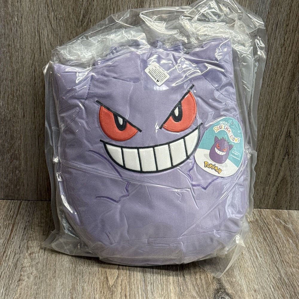 Original Squishmallow Pokémon Gengar 10" Plush [NEW - STILL SEALED VACUUM PACK] - Picture 2 of 5
